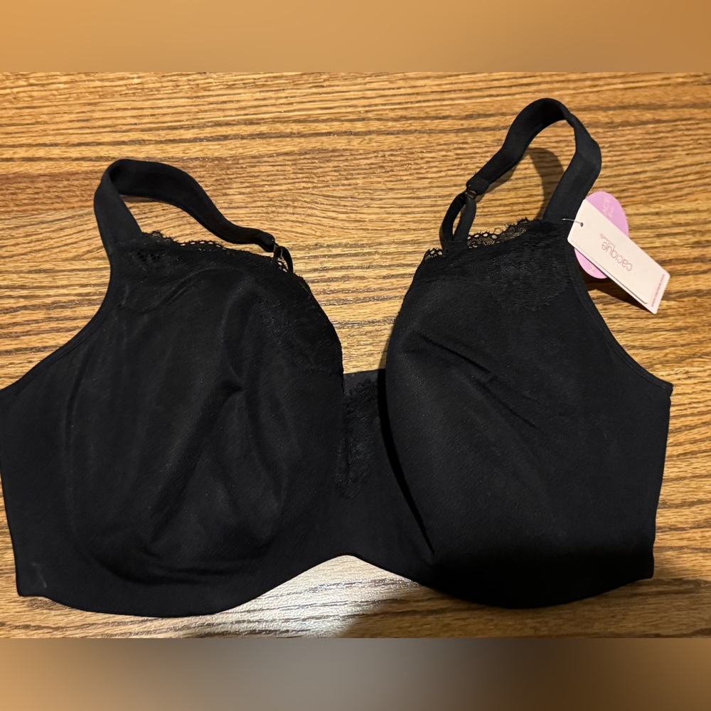 Lane Bryant Cacique Balconette Black Lace-Trim Bra